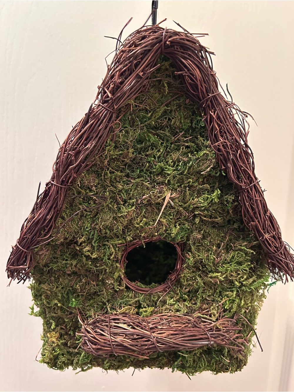 ASHLAND decorative Moss Hanging Birdhouse - Green/Brown